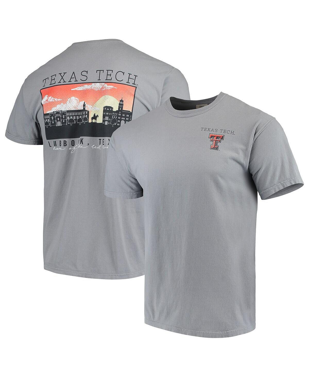 

Мужская серая футболка texas tech red raiders team comfort colours campus scenery Image One, серый