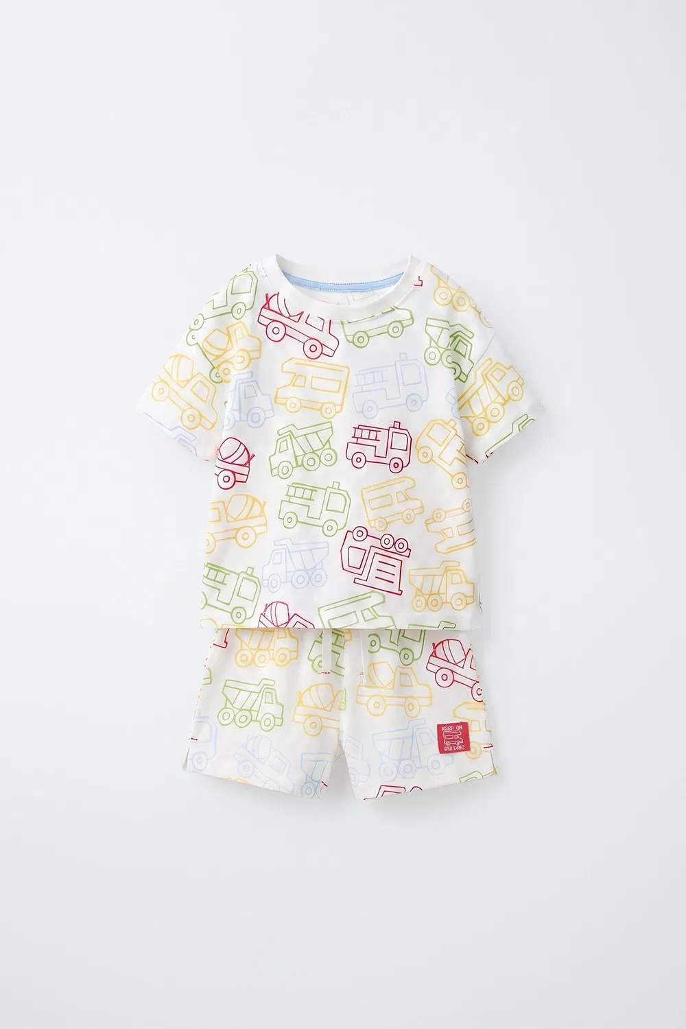 Пижама с изображением трактора, 1,5-6 лет ZARA, Ecru