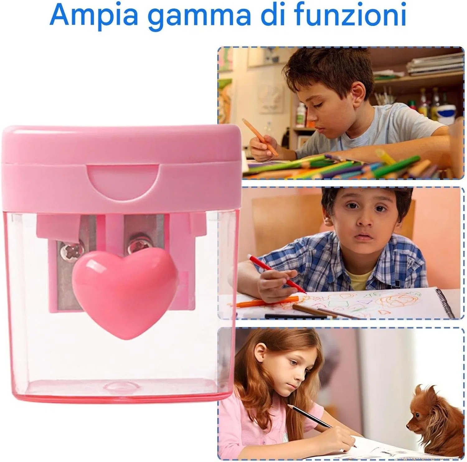 Точилка для карандашей, двойное отверстие, Generisch, 15 г, Pink — фото 3