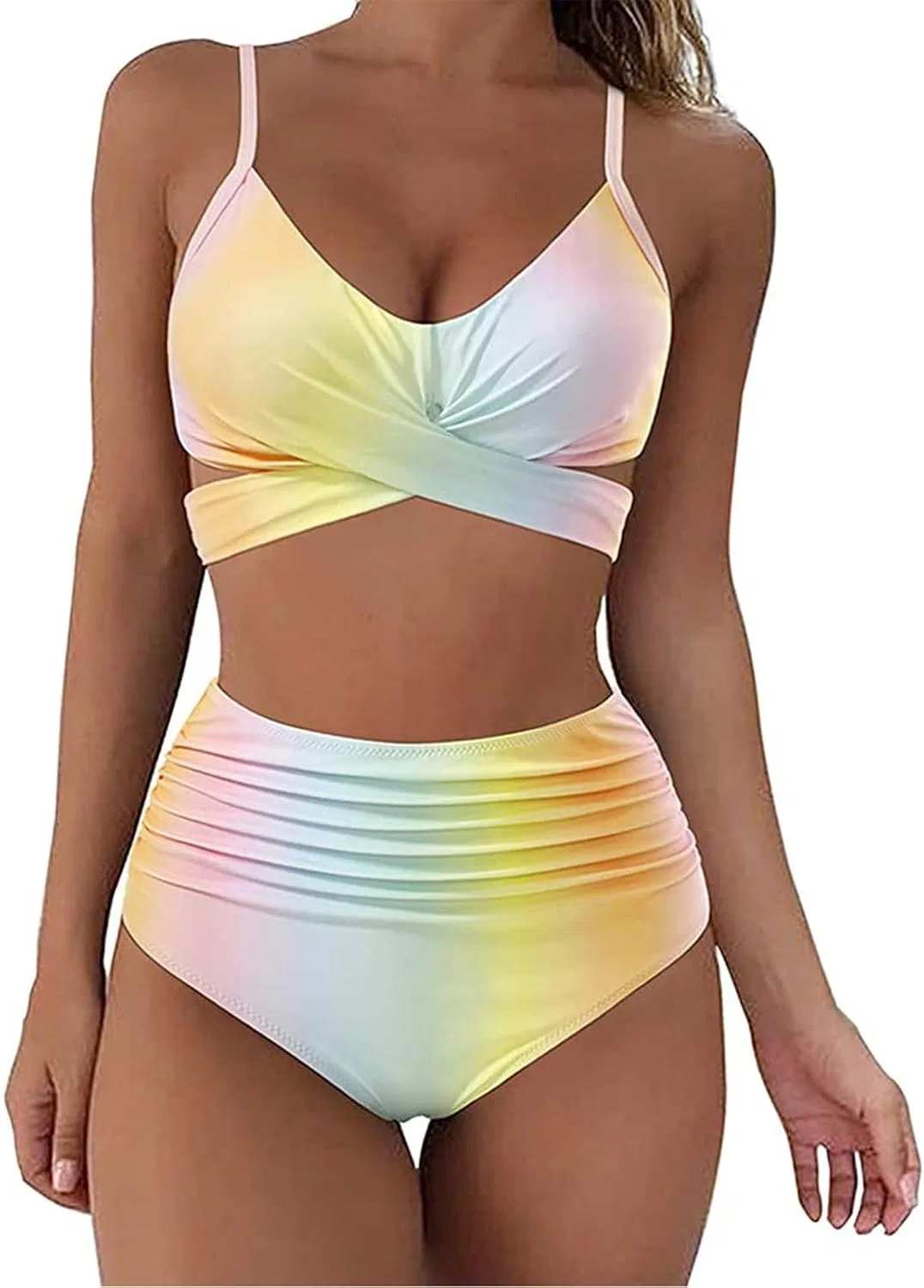 Женский бикини-сет с принтом, бандаж, вырез, Criss Cross, Color 1