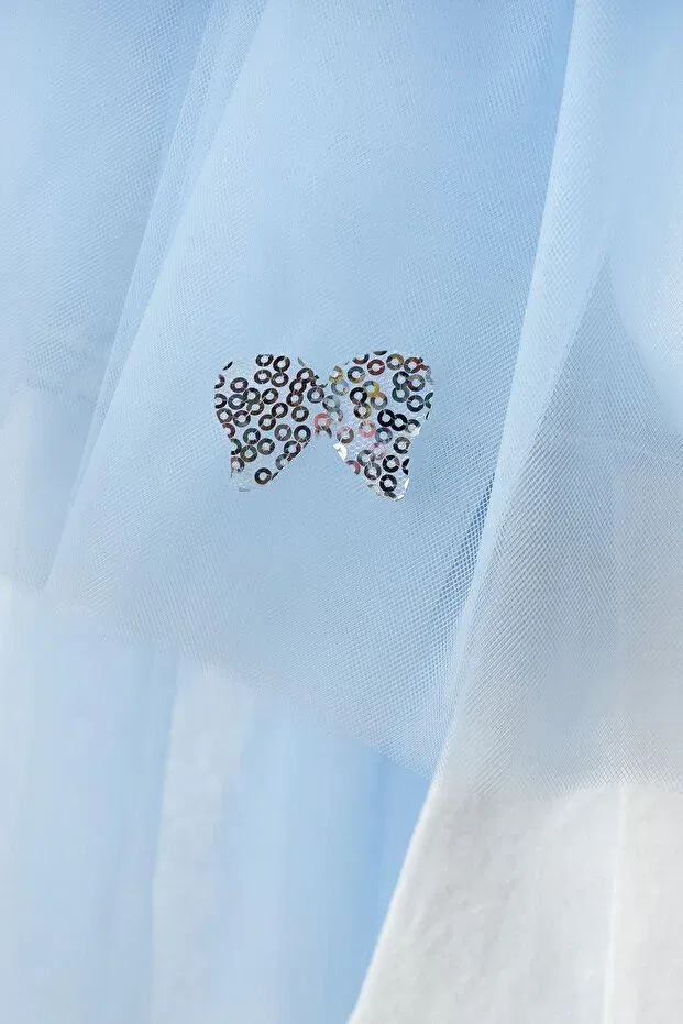 Детское платье для девочек с длинным рукавом Angel Wing Sequined Tulle Tail Harry&Millie, Blue — фото 4