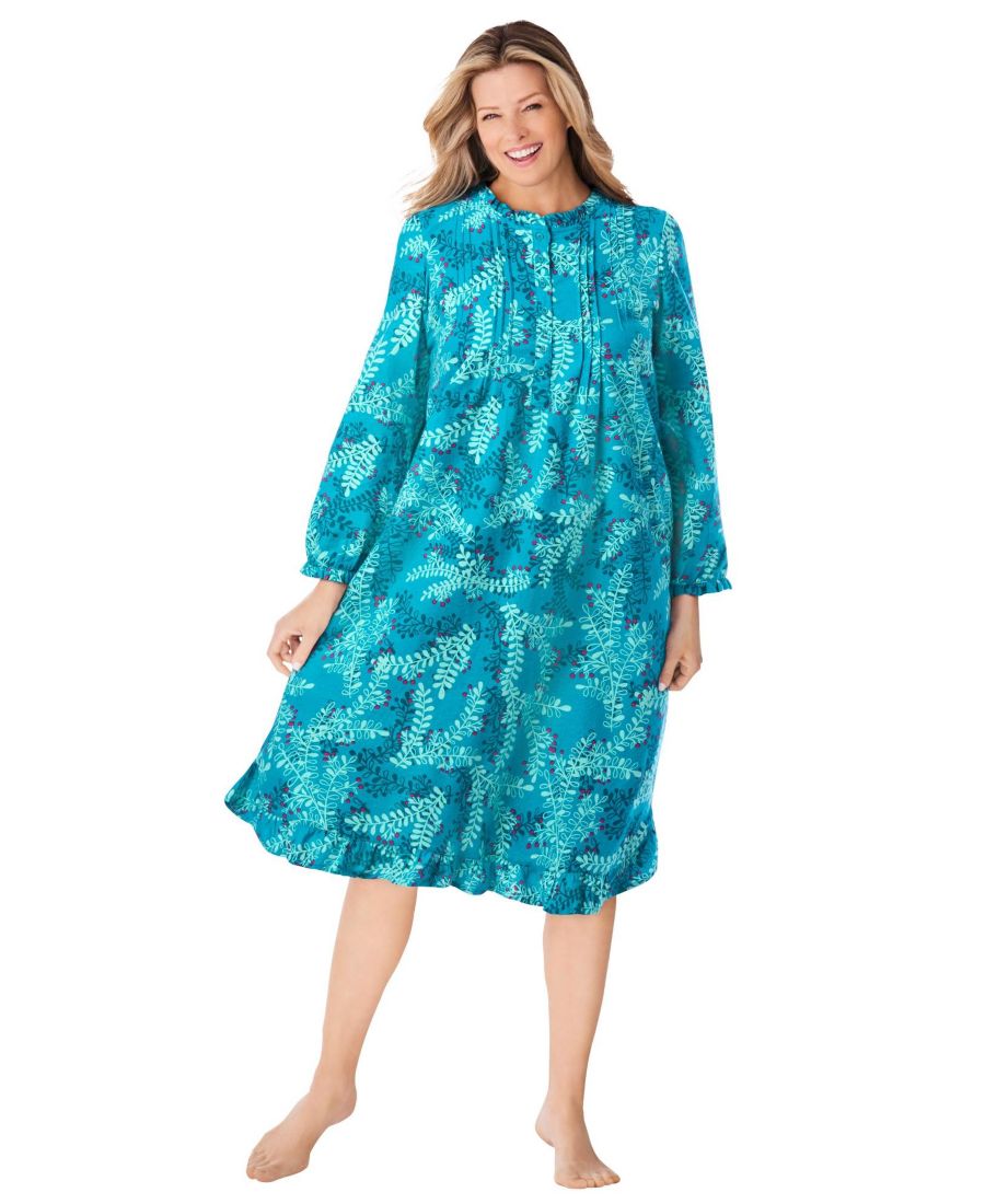 

Короткое хлопковое платье с принтом от Women's Only Necessities Only Neccessities, Dark turq holiday holly