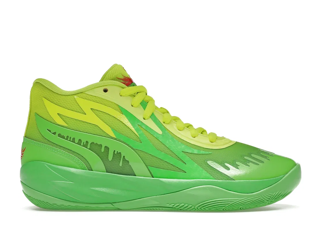 Детские кроссовки для мальчиков с принтом Puma LaMelo Ball MB.02 Puma, Lime Squeeze/Fluro Green