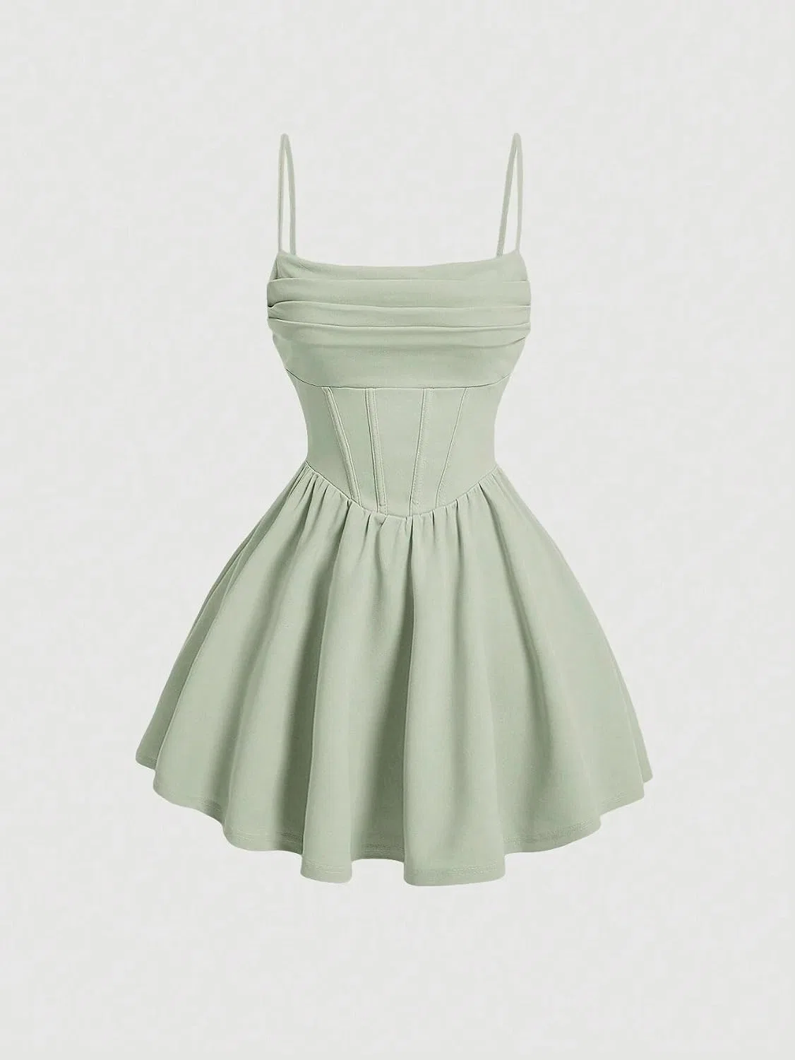 Женское элегантное платье-комбинация с открытой спиной, Mint Green — фото 4