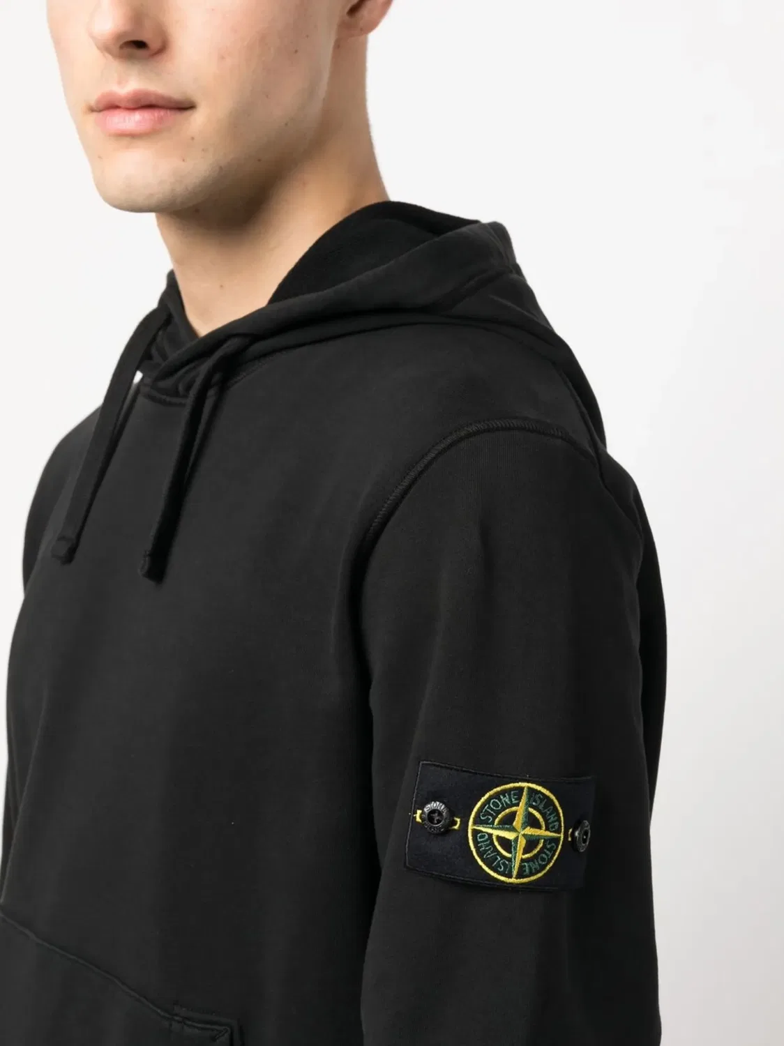 Stone Island Худи Compass с кулиской, черный — фото 2