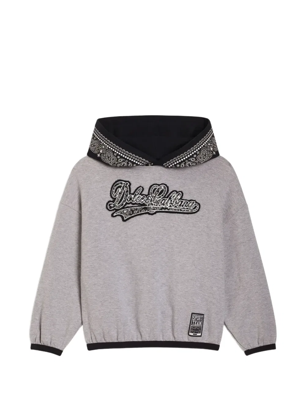 Хлопковая толстовка с логотипом Dolce & Gabbana Kids, серый