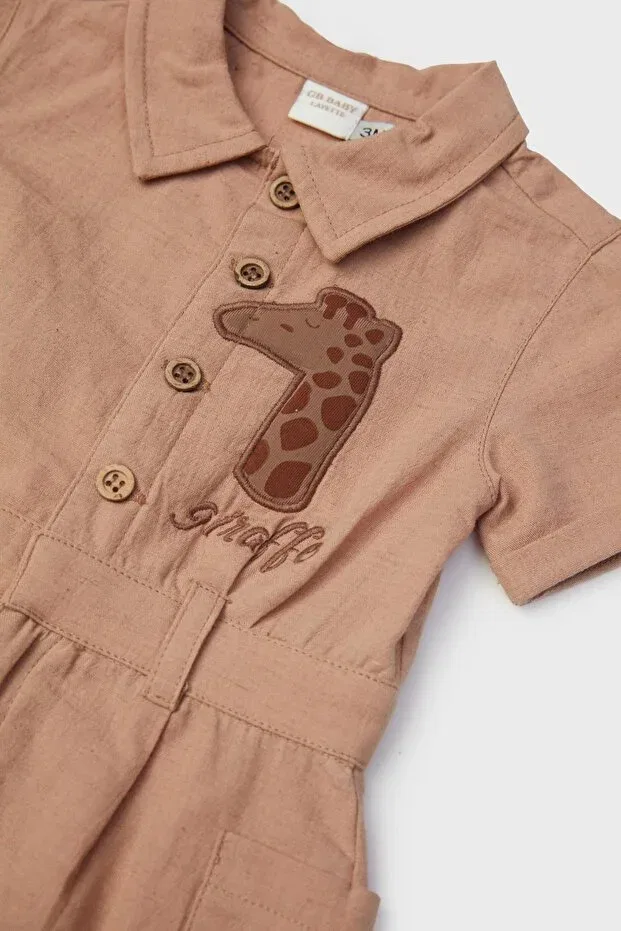 Детский комбинезон для мальчиков хлопковый Layette, Beige — фото 3