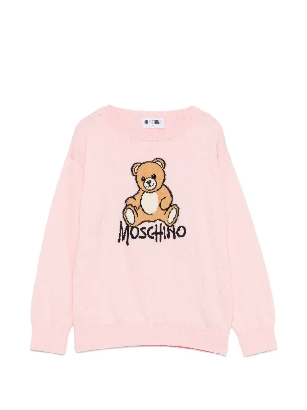 Свитер с трикотажным узором «Тедди» Moschino Kids, розовый