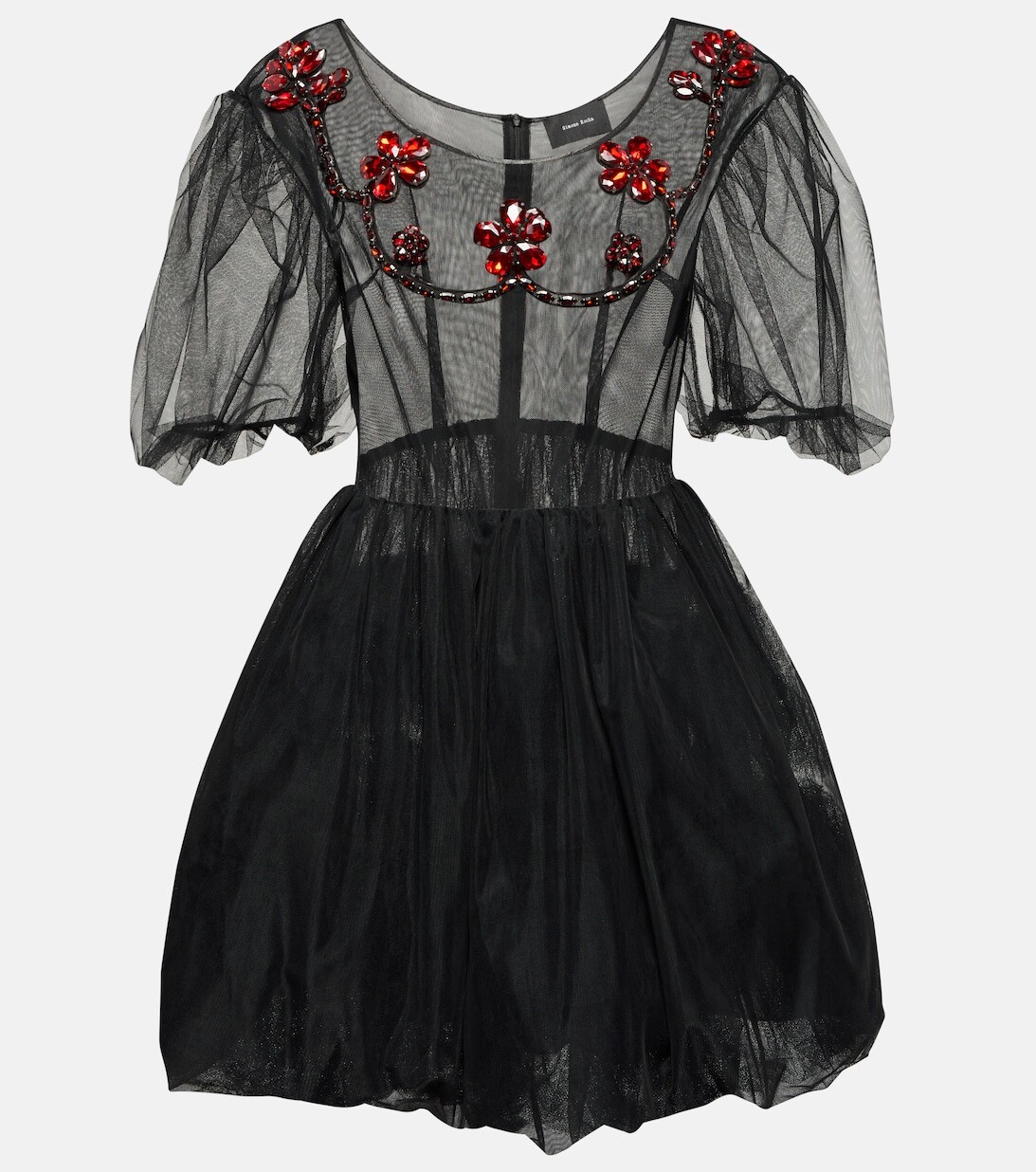 

Украшенное мини-платье из тюля SIMONE ROCHA, черный