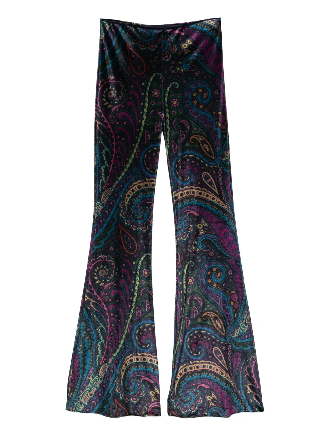 Брюки из бархата с узором "пейсли" ETRO, синий