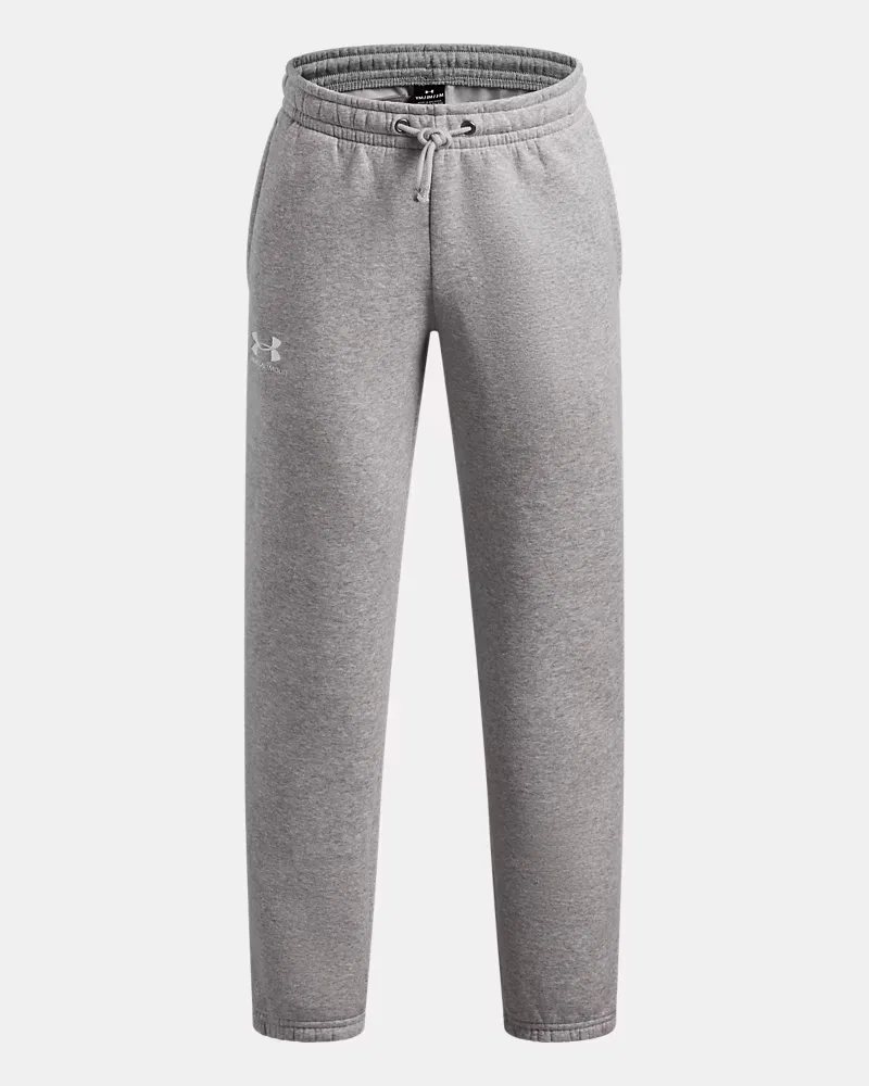 Джоггеры для мальчиков с начесом, длина по внутреннему шву 65 см, UA Icon Fleece UnderArmour, Mod Gray Light Heather/White