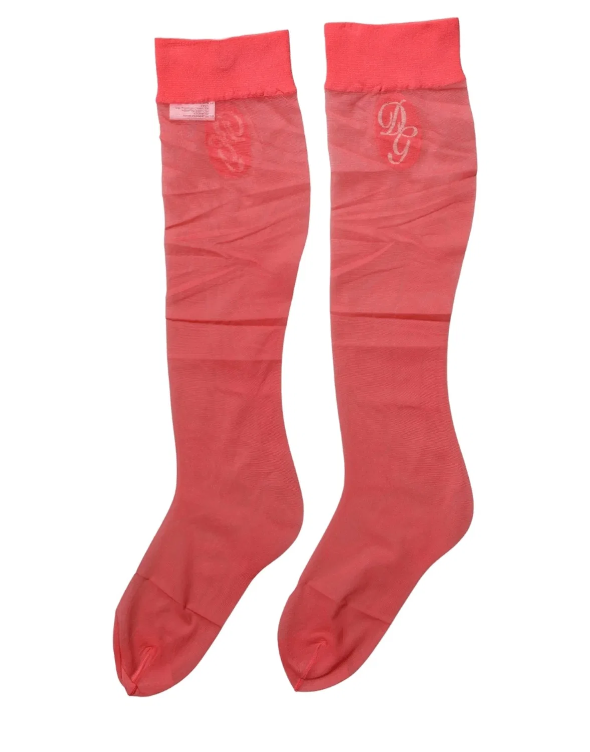 Женские носки до колен с прозрачной сеткой Calf Socks Dolce & Gabbana, Black — фото 4