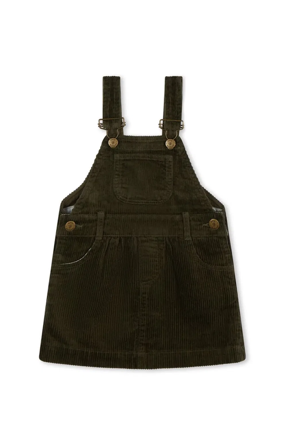 Детское платье из плотного вельвета с хлопковым принтом Dotty Dungarees, Green