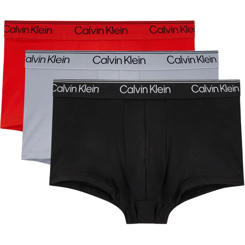 Мужские трусы-боксеры комплект из 3 штук Calvin Klein, Black/Gray/Red