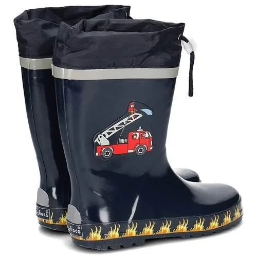 Детские сапоги-резинки с принтом Fire Brigade Playshoes, Navyblau — фото 2