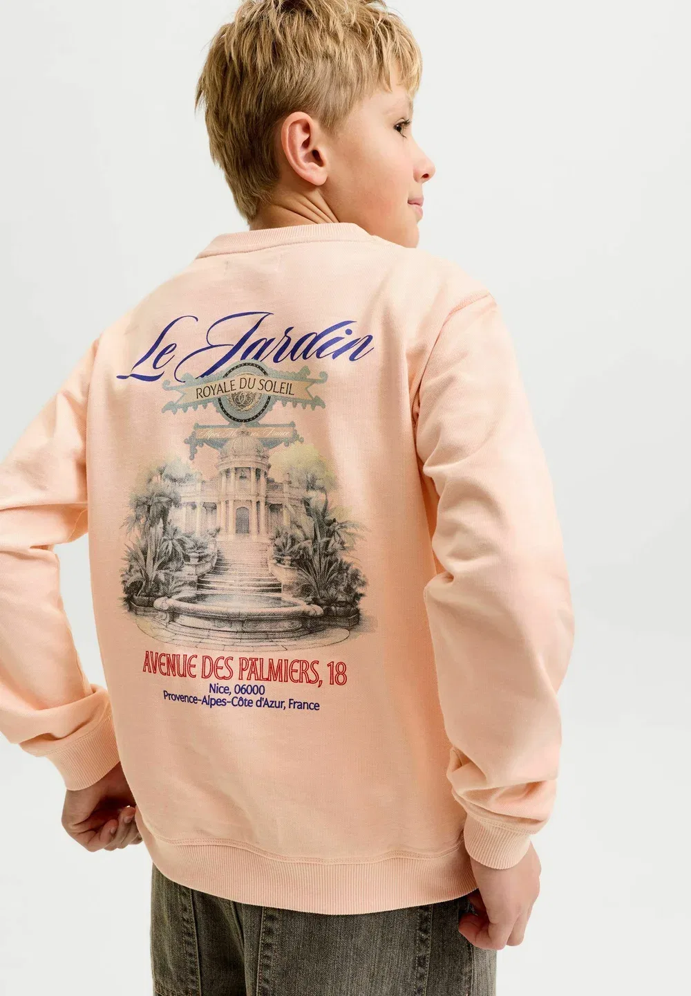 Спортивные штаны для подростков - толстовка Jack & Jones Junior, Peach Melba — фото 4