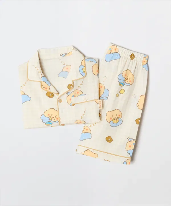 Пижама с коротким рукавом, Мангоми, Spao Kids, бежевый — фото 4
