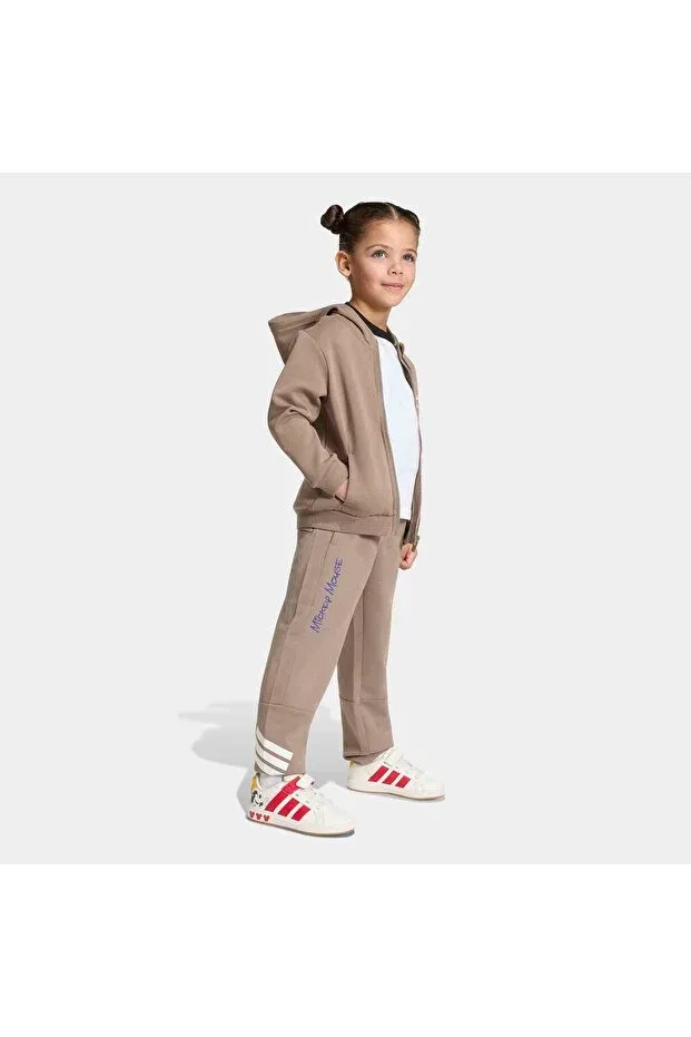 Детские спортивный свитшот с капюшоном Lk dy mm tt unisex kids sports sweatshirt ks3957 Adidas, Khaki / Off-White — фото 3