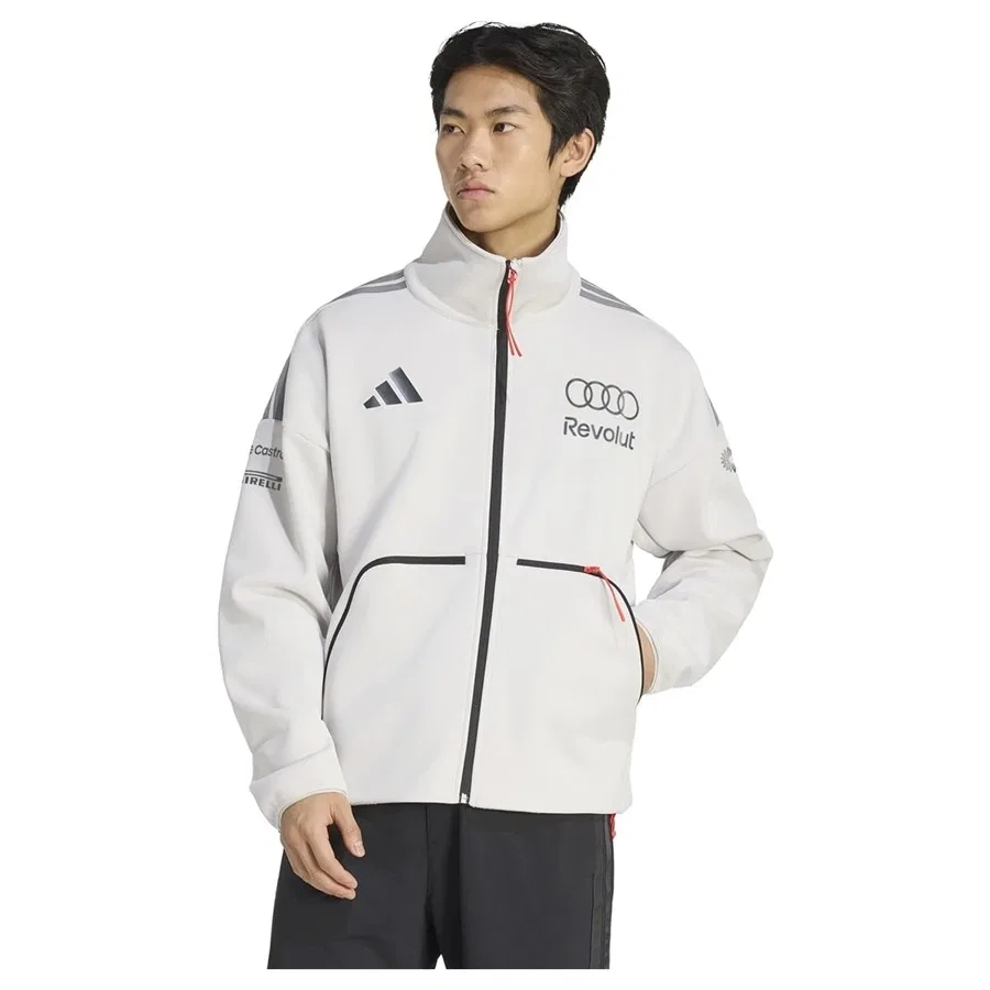 Мужская куртка-худи с капюшоном, свободный крой, adidas, Белый — фото 2