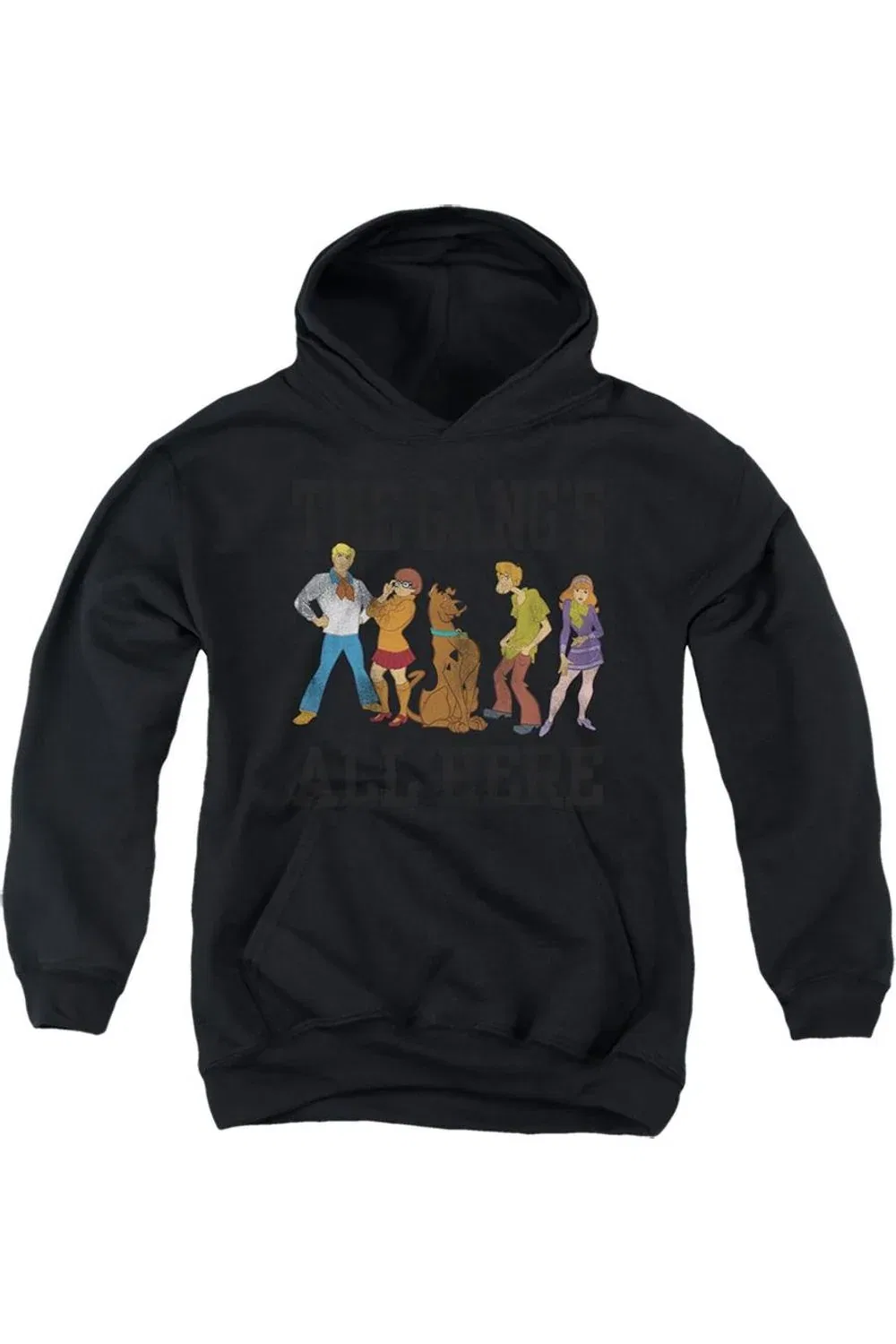 Детское худи с капюшоном с принтом Scooby Doo The Gang Gildan, черный