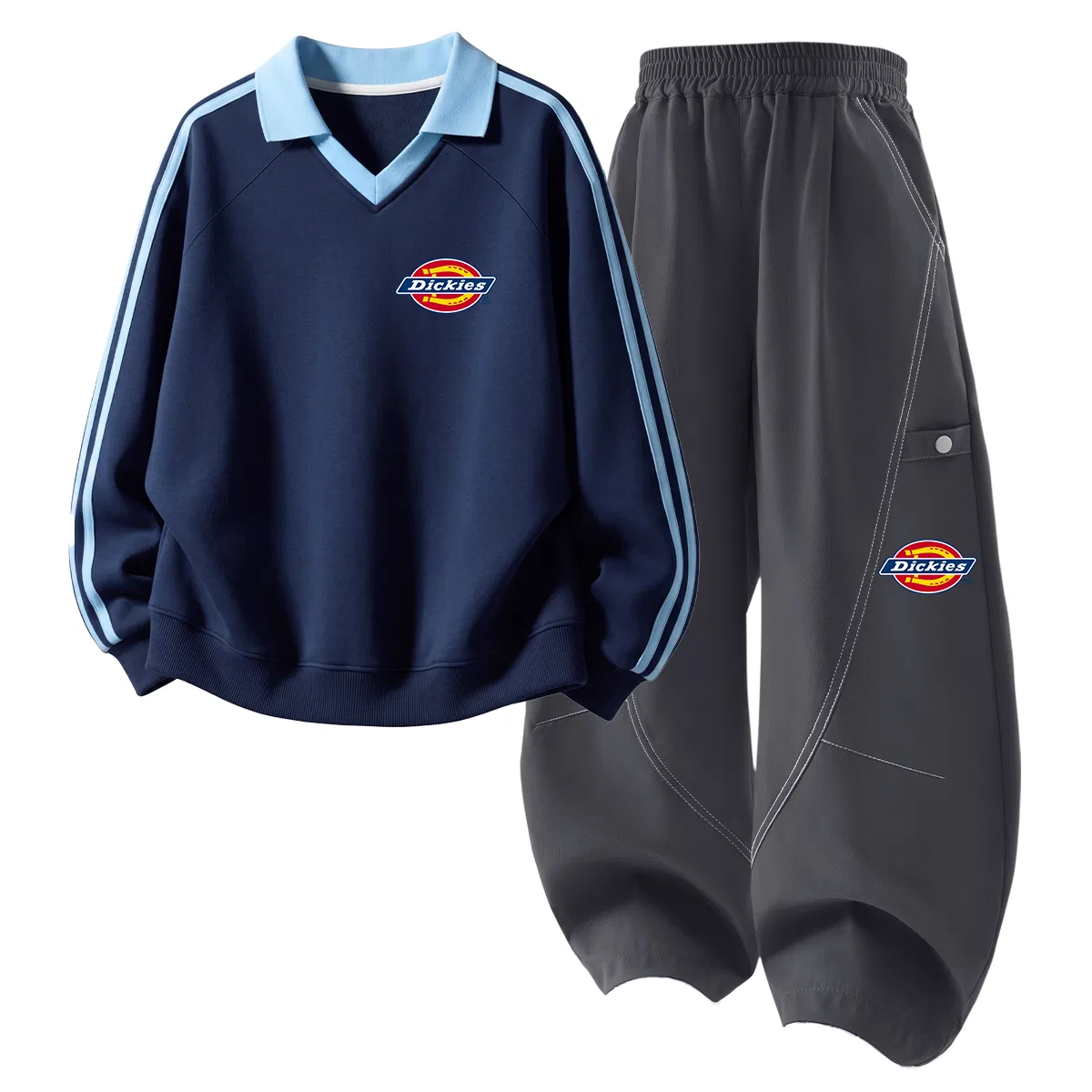 Детский комплект спортивной одежды с поло-воротником Dickies, Navy Blue/Silicone