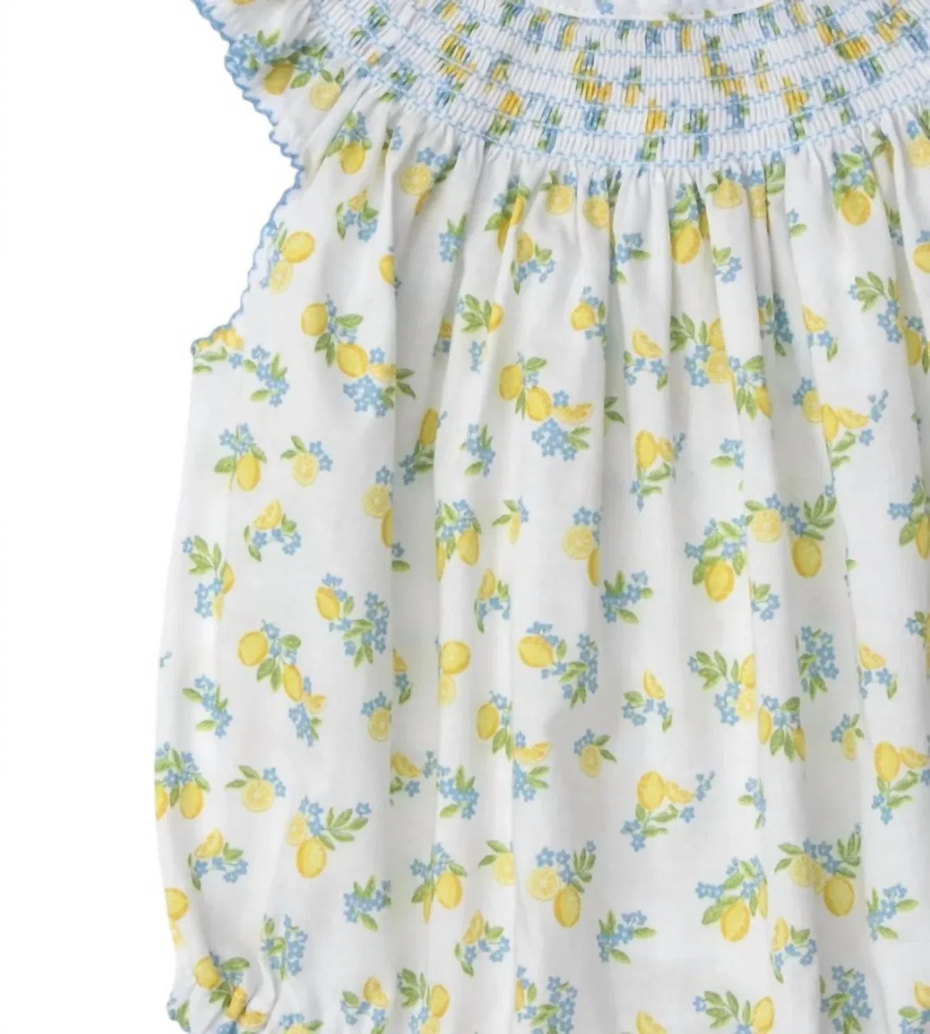 Детский боди-комбинезон для девочек с оборками и ручной вышивкой Lemon Blossoms kissy kissy, Lemon Blossoms — фото 2