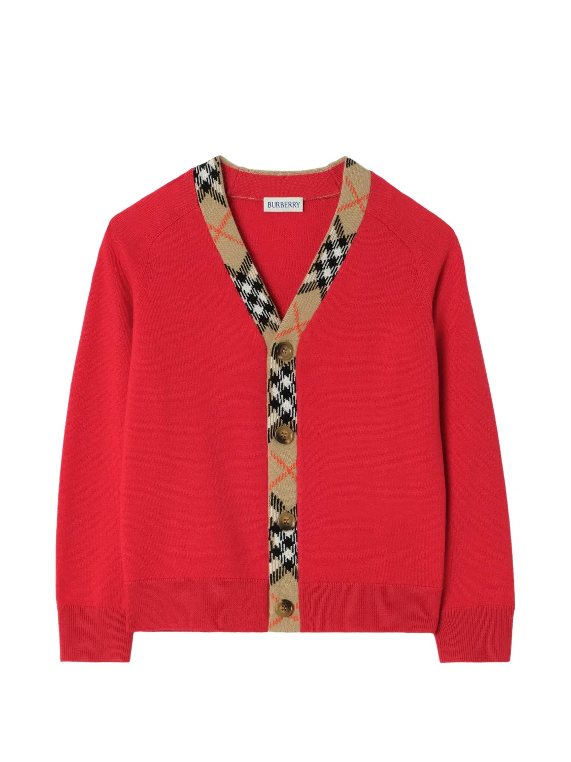 Кардиган в клетку Burberry Kids, красный