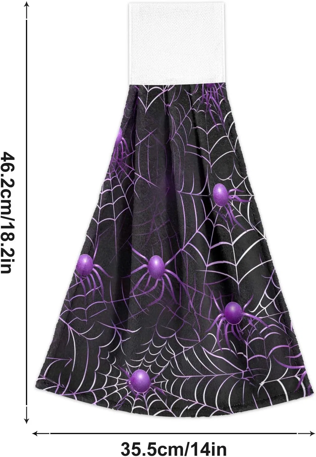 Полотенца кухонные 2 шт, CHIFIGNO, полиэстер, 35.6x46.4 см, Halloween Purple Black Spider Webs — фото 2
