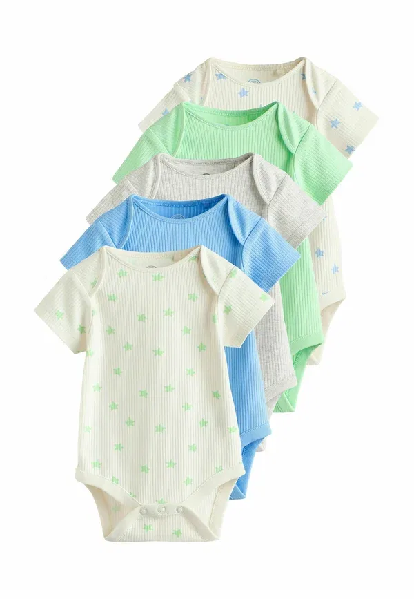 Комплект из 5 боди с коротким рукавом Regular fit, Next, Green, синий/зеленый