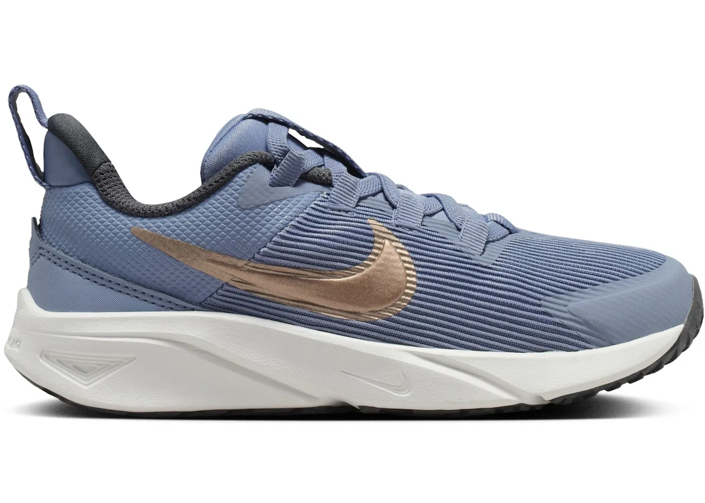 Детские кроссовки для мальчиков с длинным шнурком Nike Star Runner 4 Nike, Ashen Slate Armory Navy Pure Platinum Metallic Red Bronze