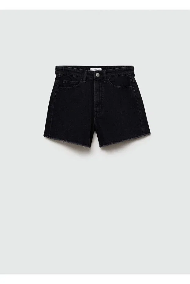 Детские шорты для девочек джинсовые Black Denim Mango — фото 3