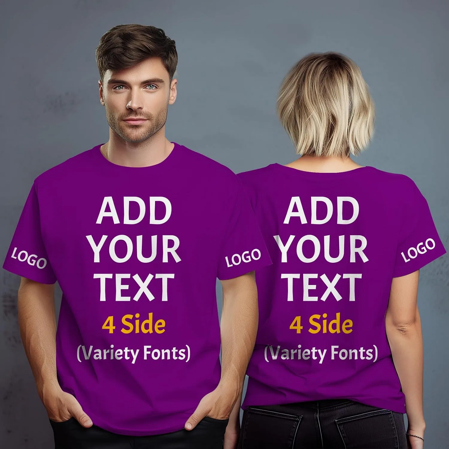 Футболка с кастомным принтом, Regular Fit, Polyester, Purple — фото 2