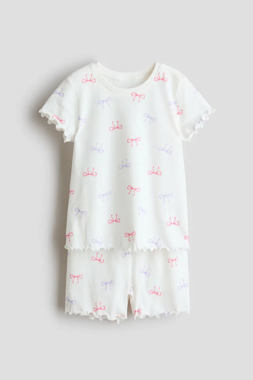 Хлопковая пижама H&M, Weiß/Schleifen