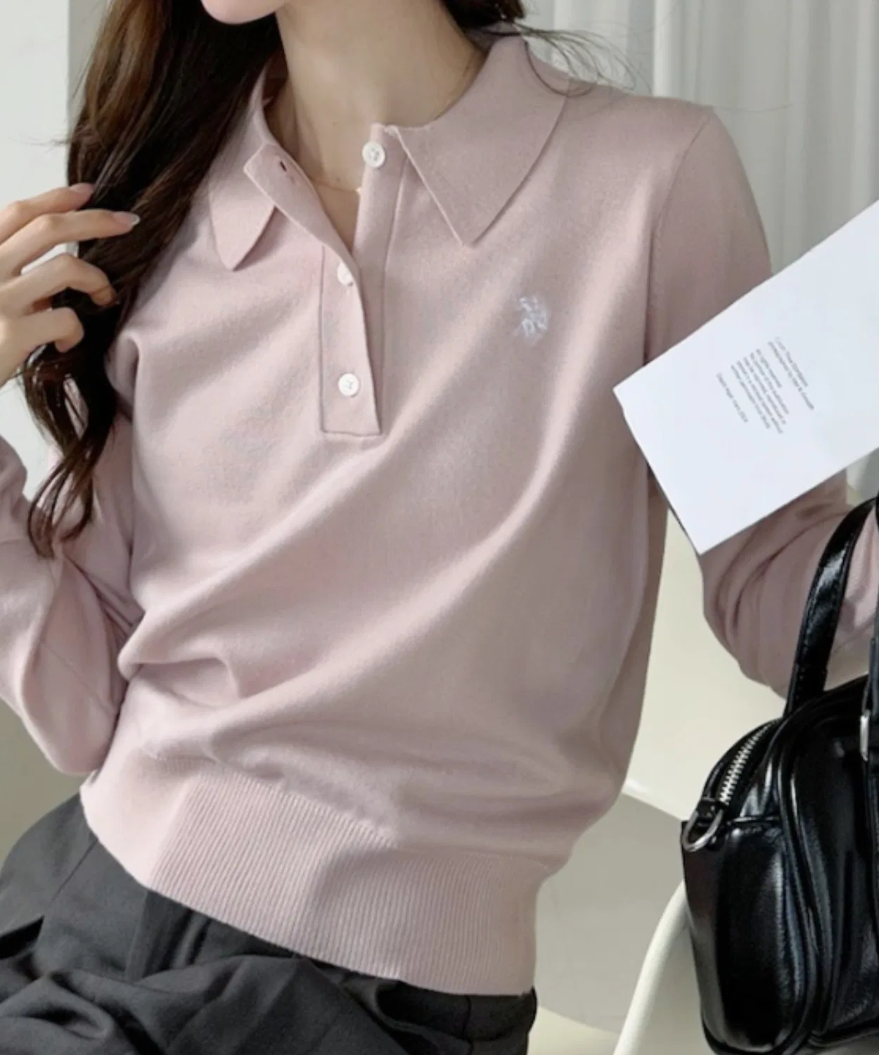 Женский компактный хлопковый поло из футера, модель Ada. U.S. POLO ASSN., Pink