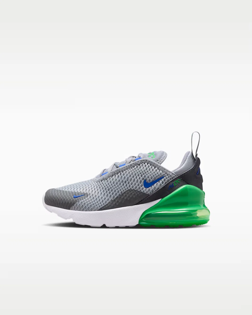 Детская обувь Nike Air Max 270, Wolf Grey/Smoke Grey/Green Spark/Racer Blue