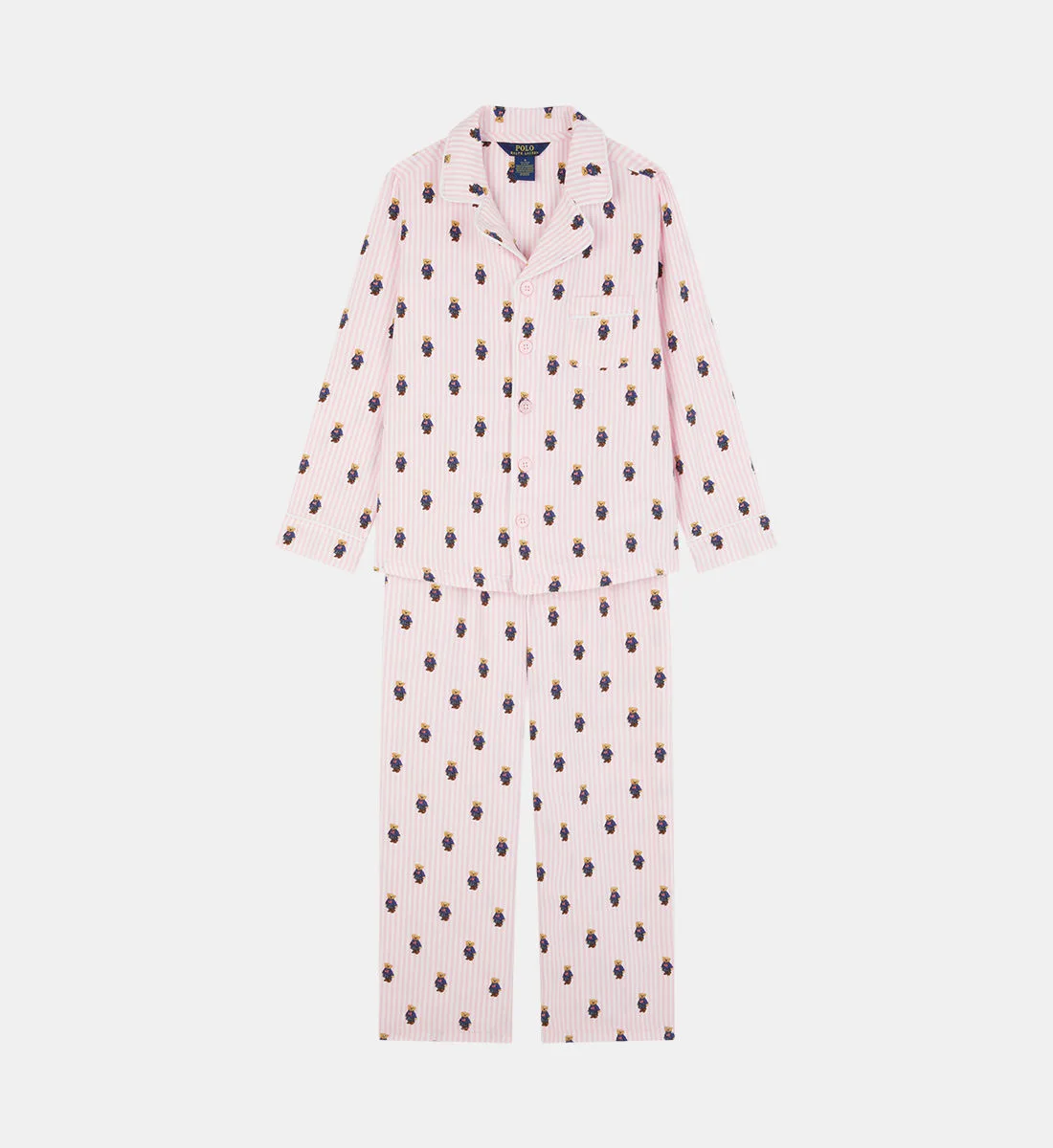 Пижамный комплект: рубашка и брюки из хлопка POLO RALPH LAUREN, розовый
