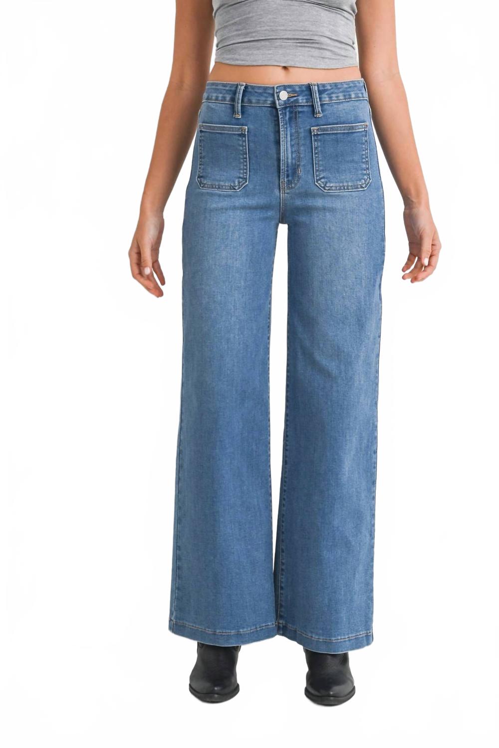 

Джинсы Mini Patch Pocket Wide In Medium Denim JBD., Medium Denim