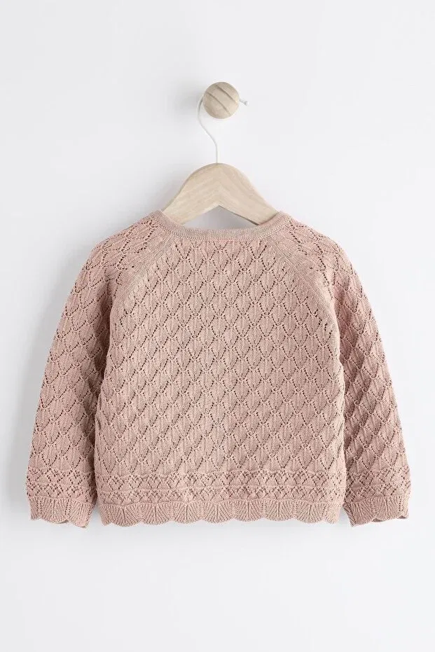 Детский кардиган для девочек с длинным рукавом Next Baby, Pink — фото 2