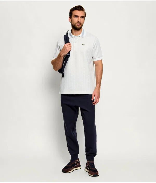 Поло Lacoste мужское с коротким рукавом, Regular Fit, белый — фото 2