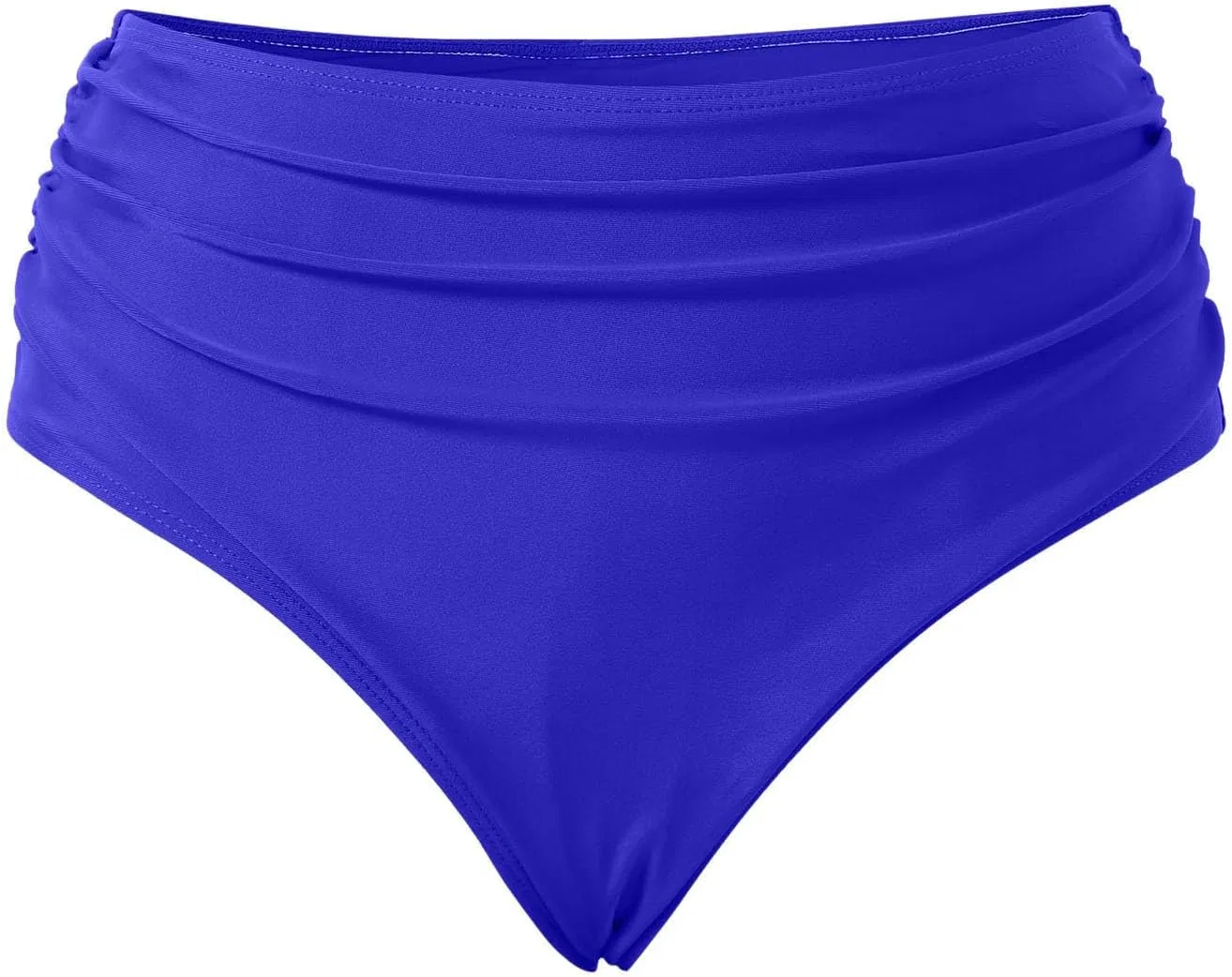 Женские бикини-шорты с эффектом утяжки и рюшами, Blue — фото 4