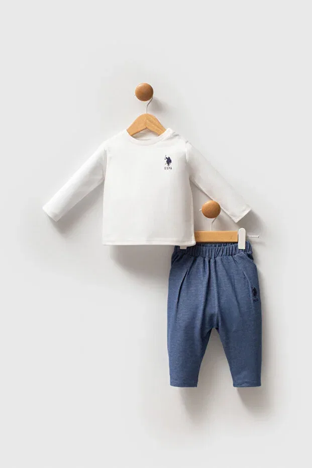 Детский комплект для мальчиков хлопковый U.S. Polo Assn., Blue — фото 2