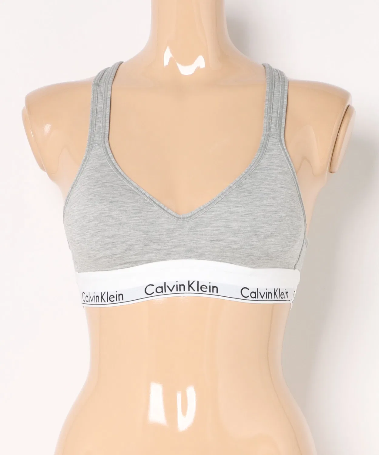 Женский бюстгальтер-бралетт без косточек с логотипом Calvin Klein, Heather Grey — фото 4