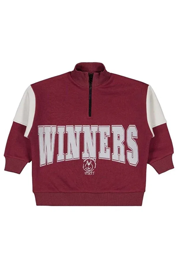 Детские свитшот для мальчиков с принтом Winners Civil Boys, Burgundy