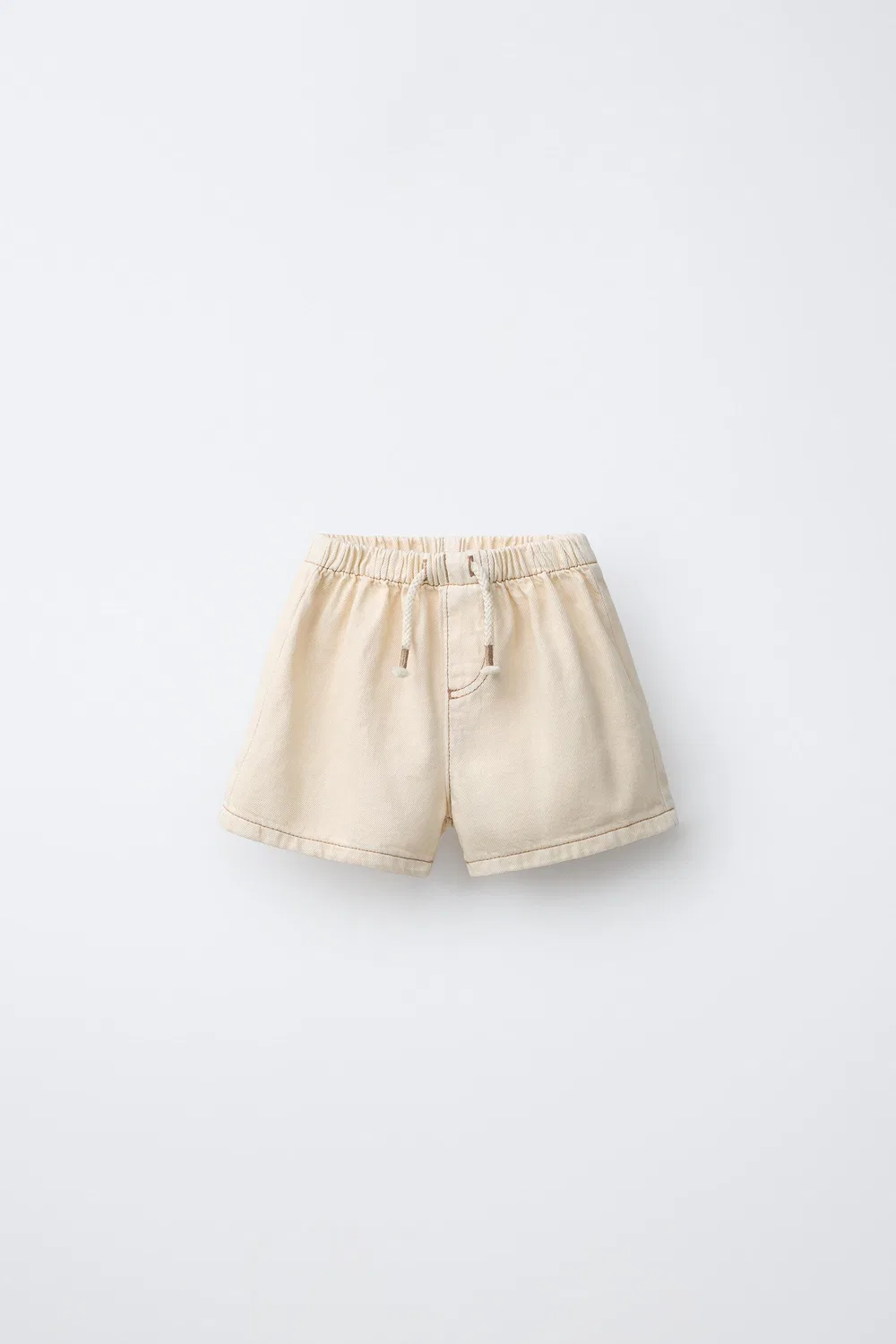 Бермудские шорты из саржи ZARA, Mid-Ecru