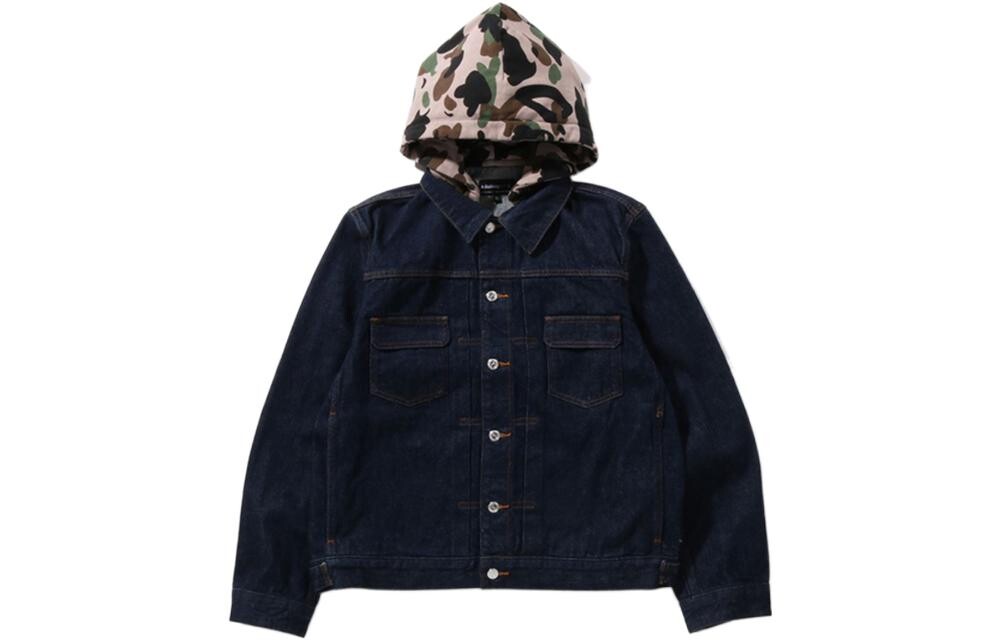 

Джинсовая куртка Bape унисекс темно-синего цвета A Bathing Ape, темно-синий