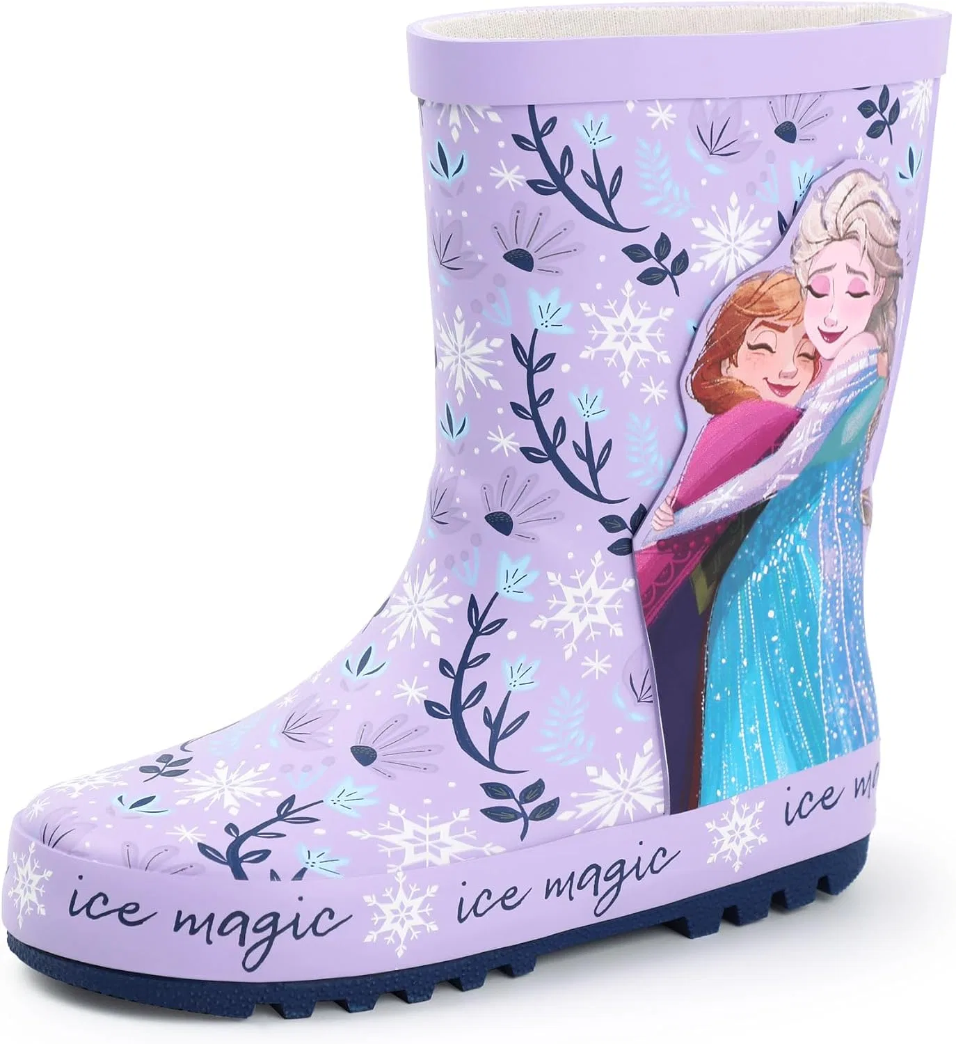Детские сапоги для девочек с принтом Anna & Elsa Disney, Purple