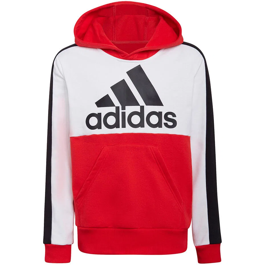 Детское худи с принтом Colorblock Adidas, Rot Weiss Schwarz