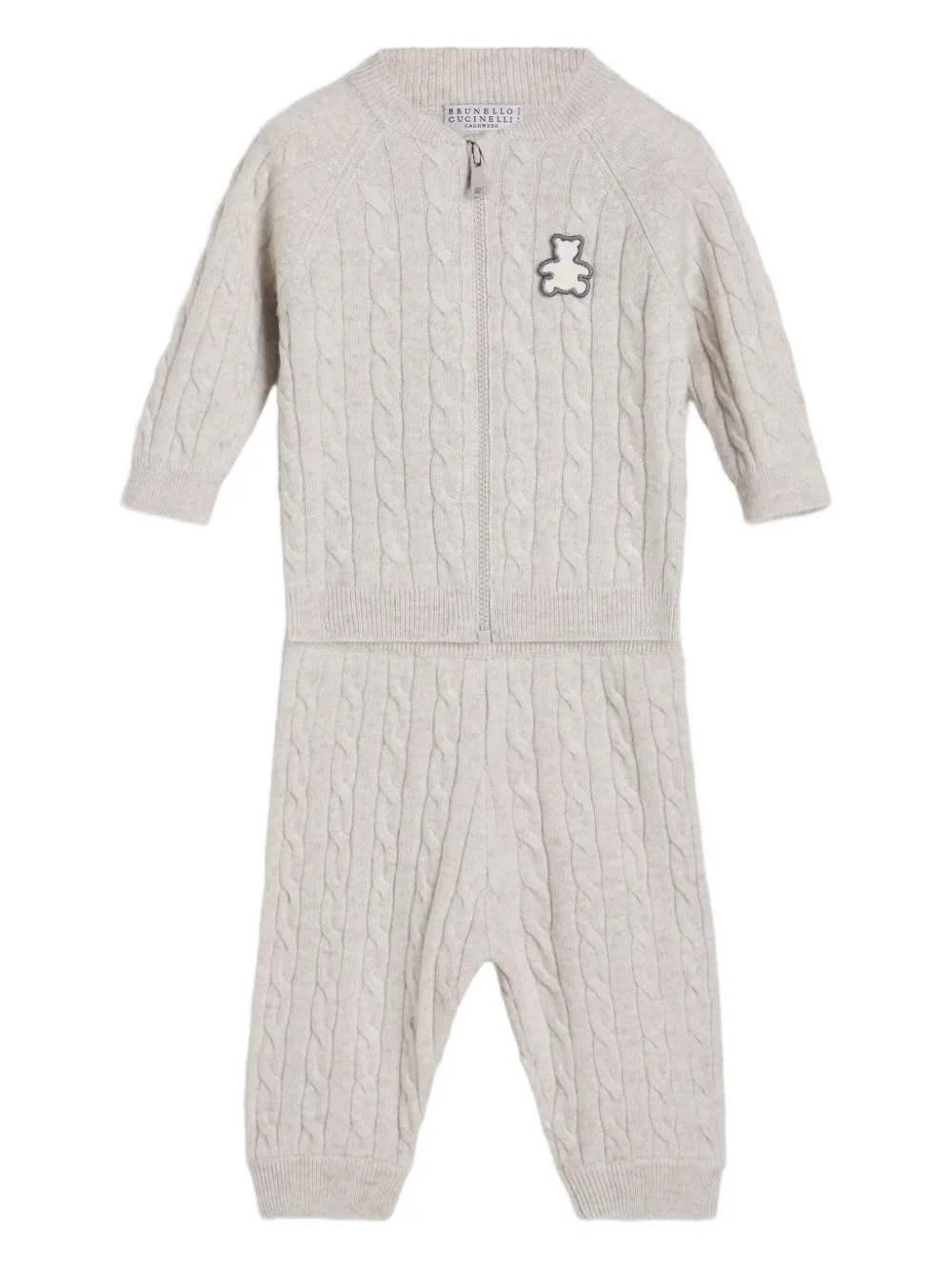 

Брюки с косами Brunello Cucinelli Kids, серый