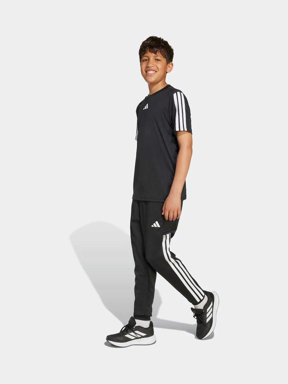 Штаны спортивные с завязкой adidas, черный — фото 3