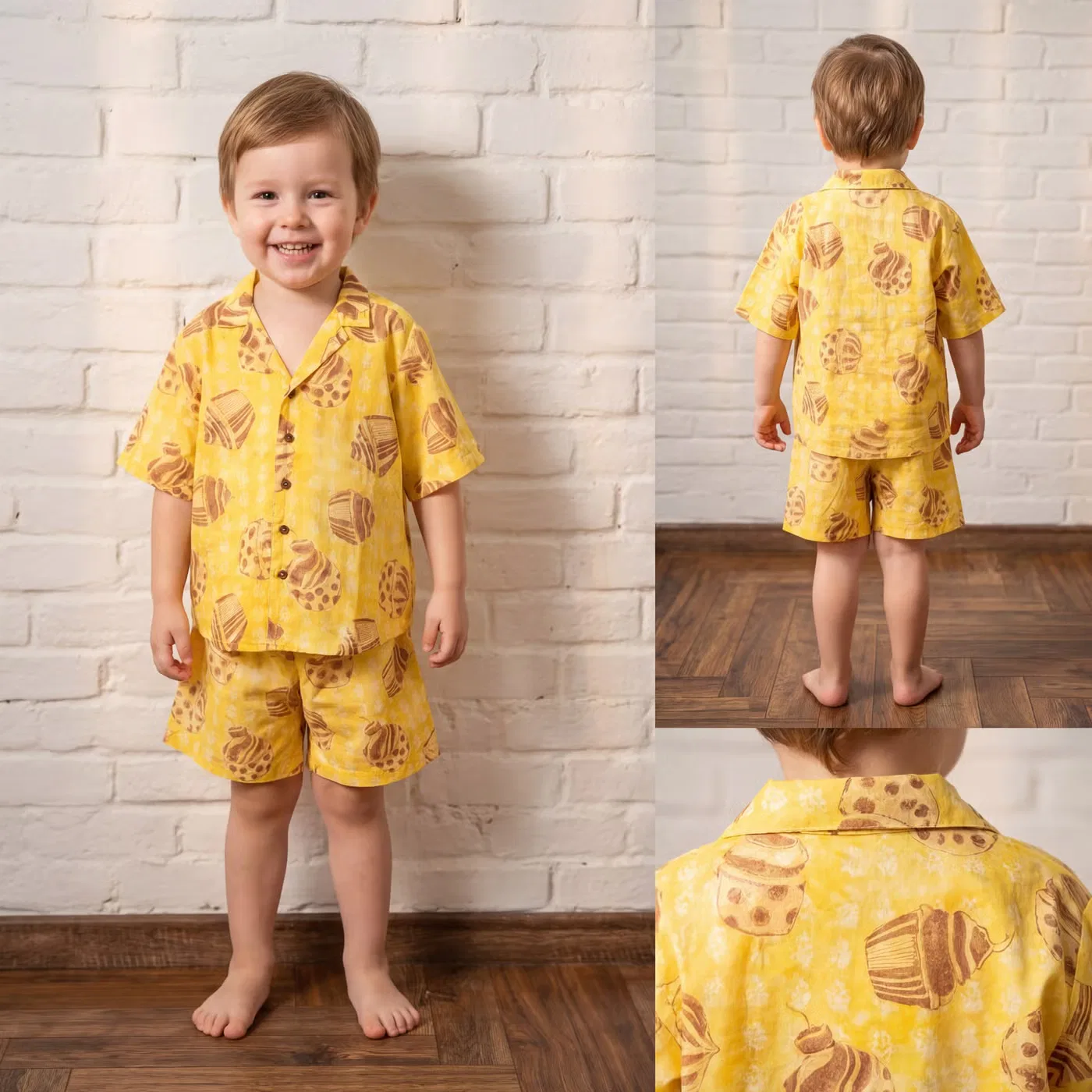 Комплект домашней одежды из органического хлопка Mini Cozy Mamma Mimos, желтый — фото 4
